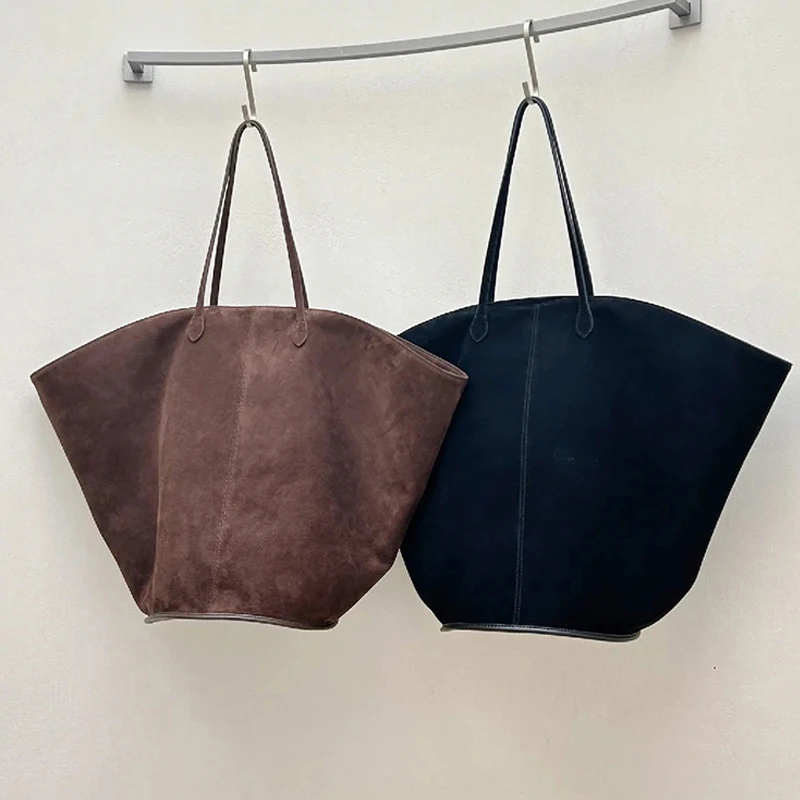 Faux Suede Frosted Tote Bags For Women Luxury Designer Handbags And Purses 2023 New In Vintage Large Capacity Shoulder Bucket
