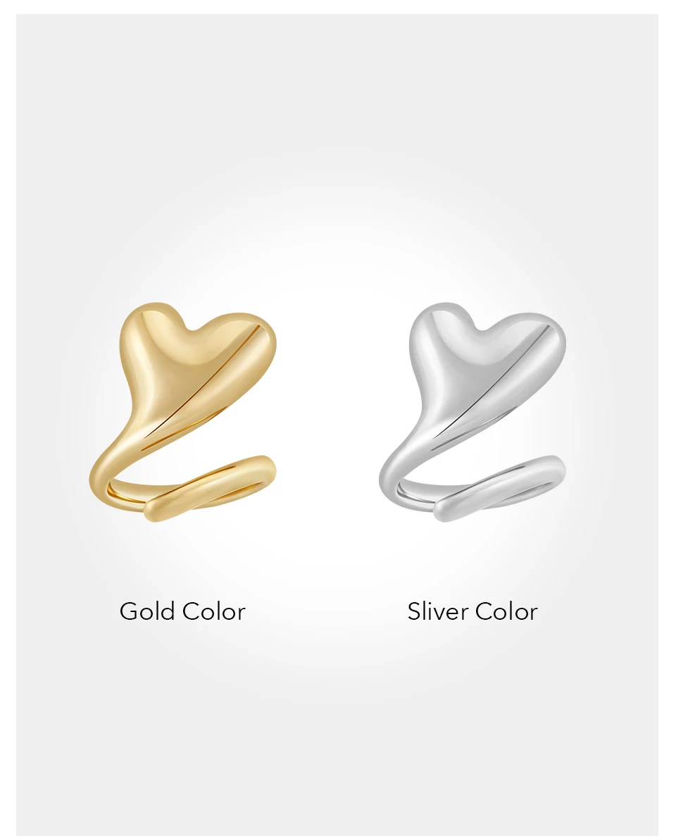 Mini Heart Ring For Women Bi Finger Brass Gold Plated Fashion Jewelry Copper Everydaywear Luck Romantic
