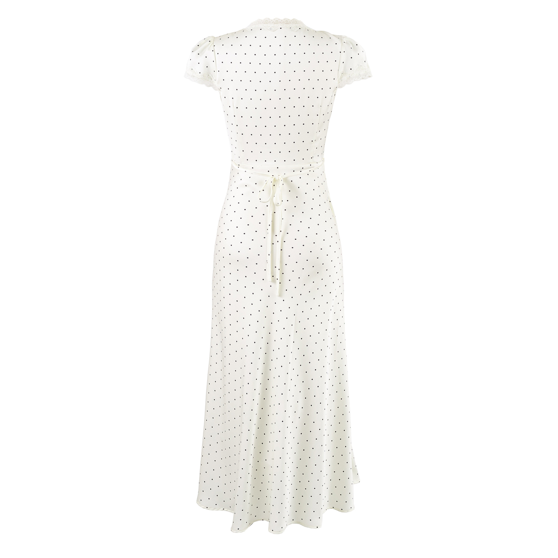 Deep V-neck dress, long skirt