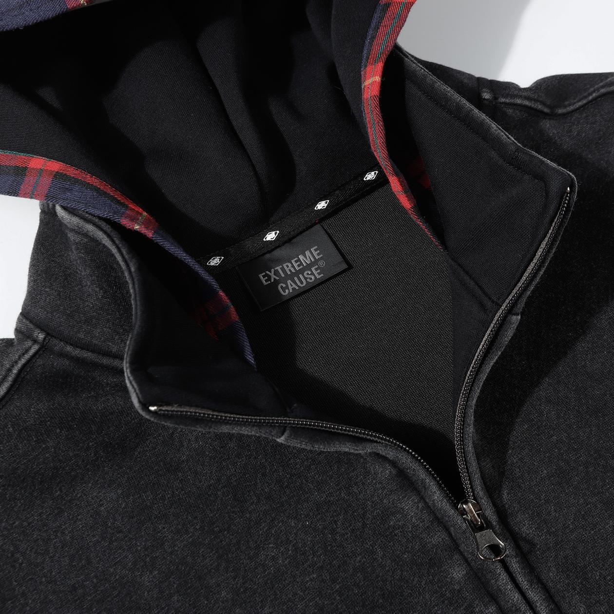 Faded Faux Layered Long Sleeve Hoodie