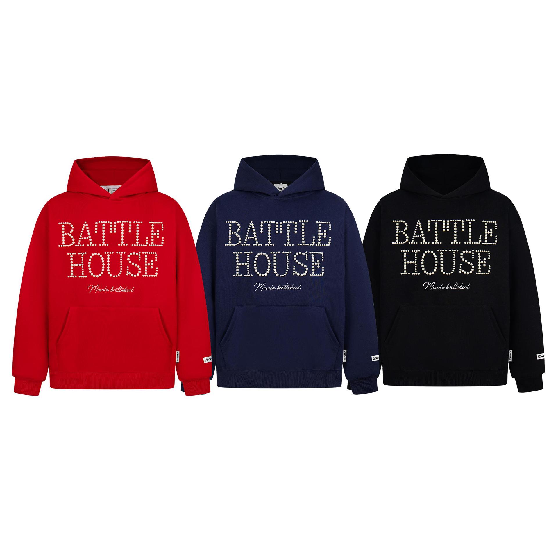 Cotton Urban Alphabet Beaded Hoodie