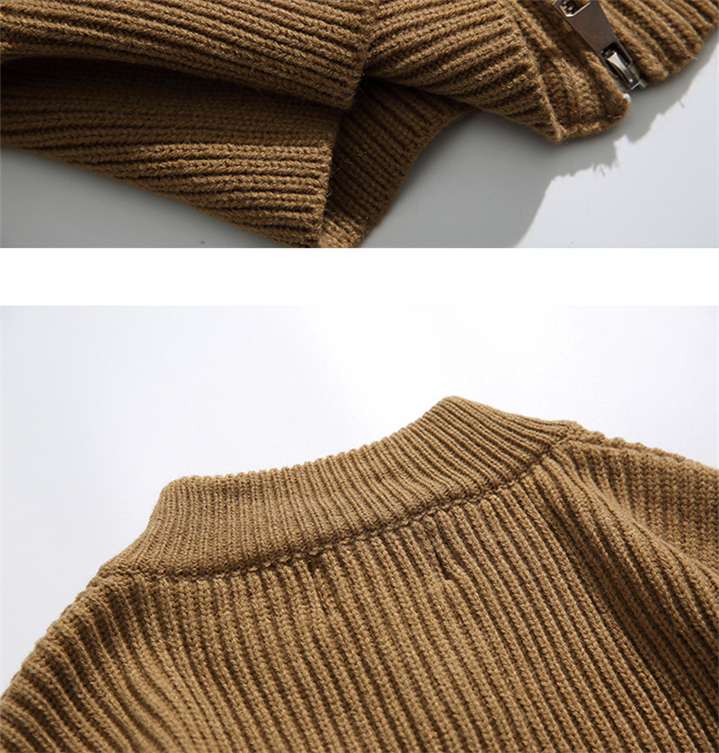 Japanese Workwear Plain Zip Front Cardigan