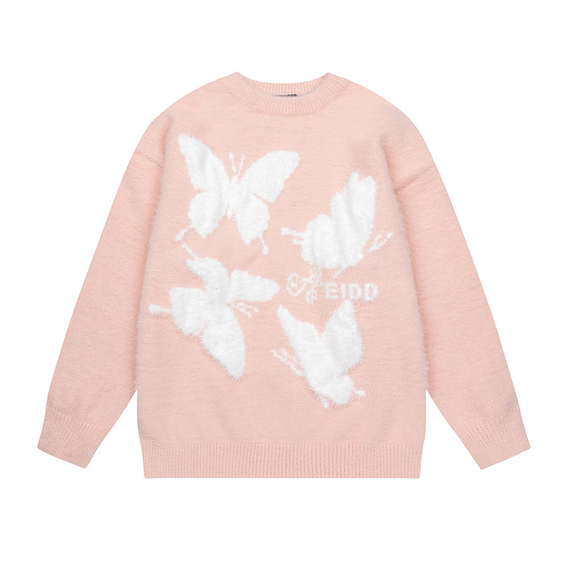 Japanese Workwear Wing Motif Crew Collar Sweater
