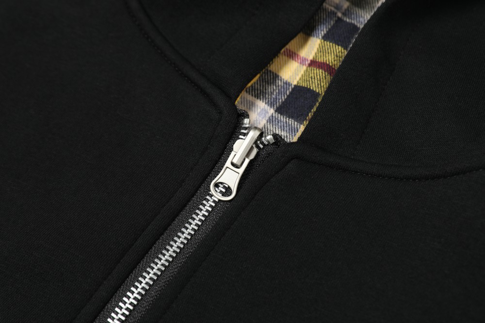 American Relaxed Mustard Checked Double-Sided Zipper Hoodie