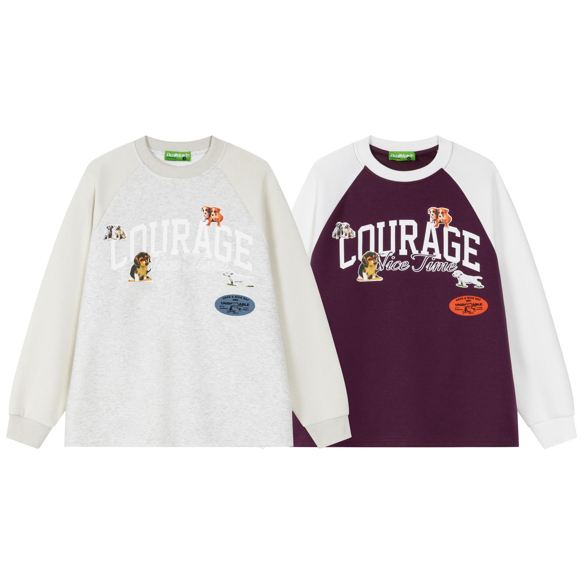 Cotton Dog Graphic Print Sweatshirt