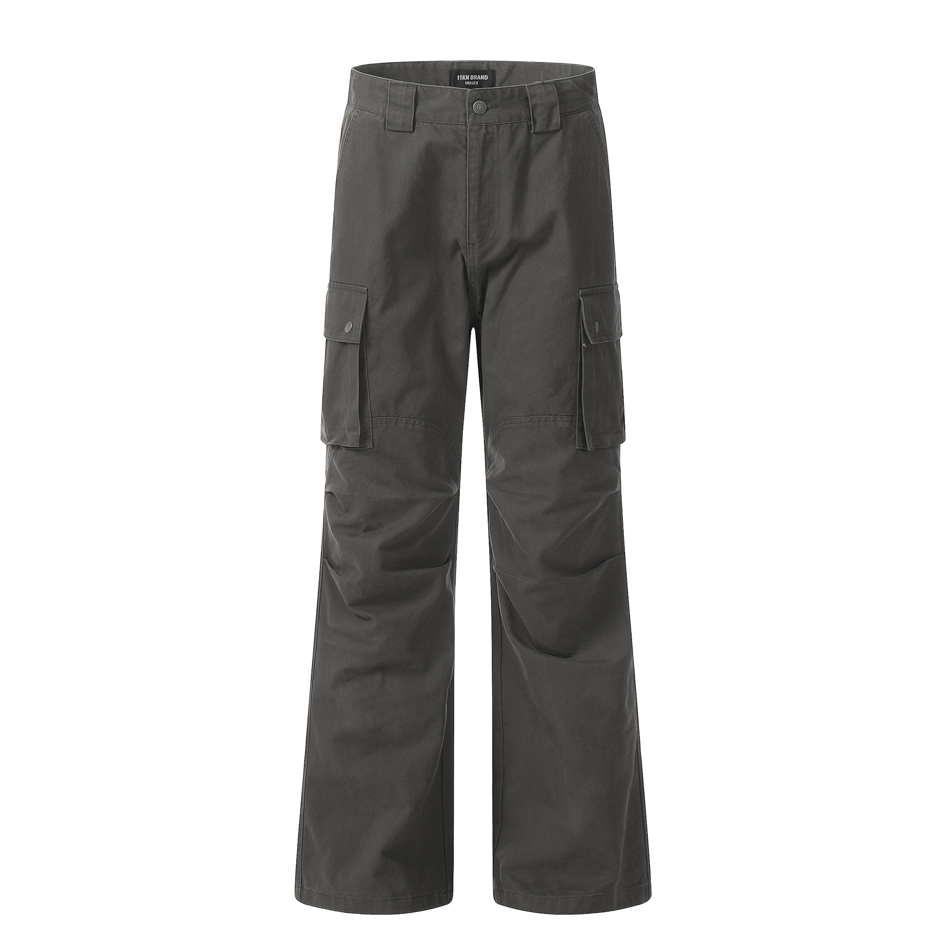 Multi-Pocket Flared Work Pants for Men and Women