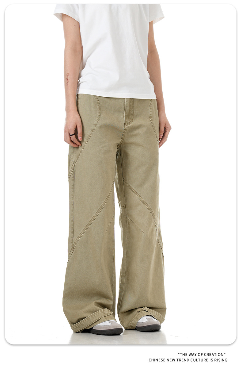 Flared Work Pants for Men and Women Loose Fit Slimming Carpenter Casual Tapered Long Pants