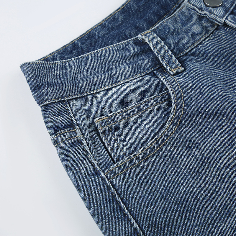 Vintage washed high waisted loose denim shorts