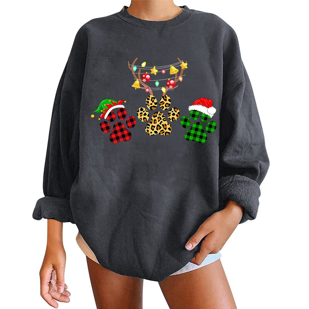 3D Animal Graphic Long Sleeve Loose Blouse