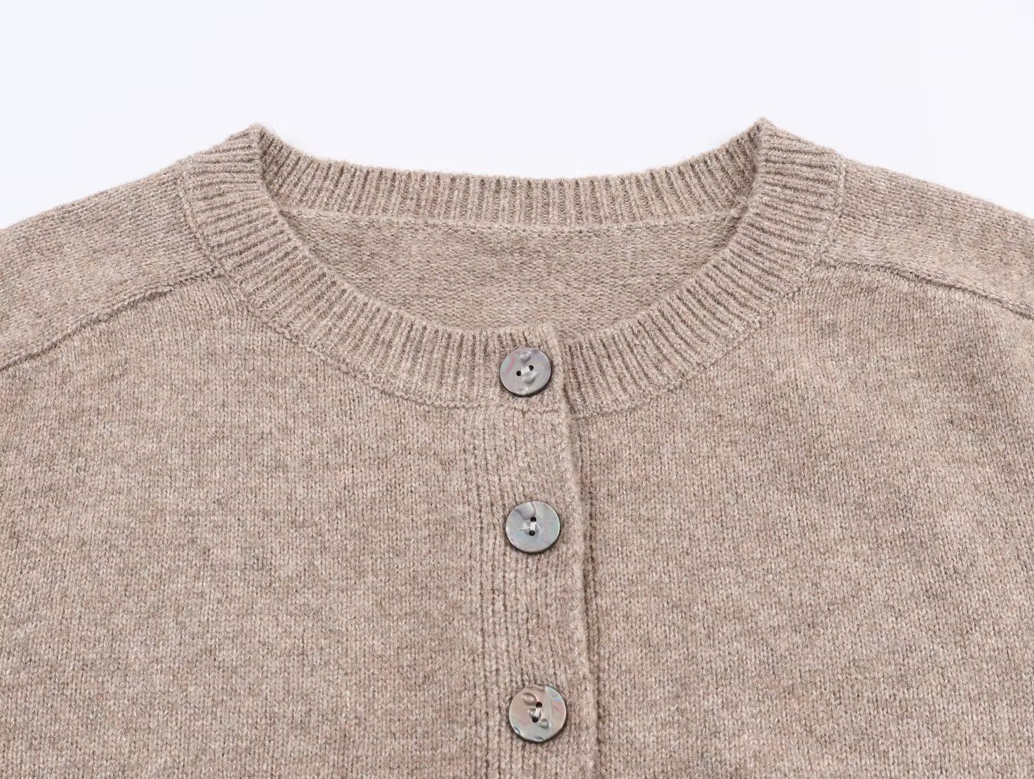 Relaxed Long Sleeve Polyester Cardigan