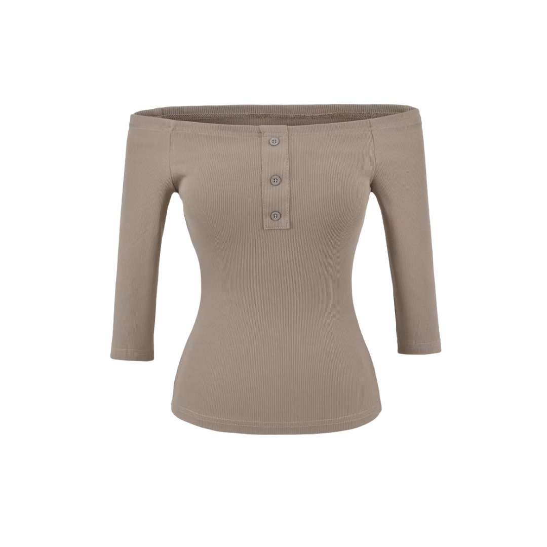Sexy Slim Three-Quarter Scoop Neck Bodysuit