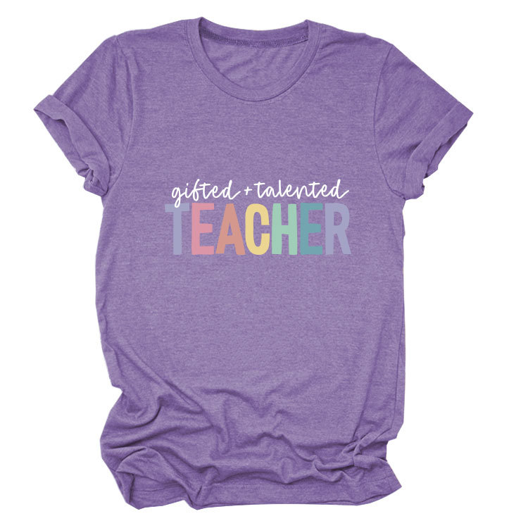 Ladies Geometric Print Crew Neck T-shirt
