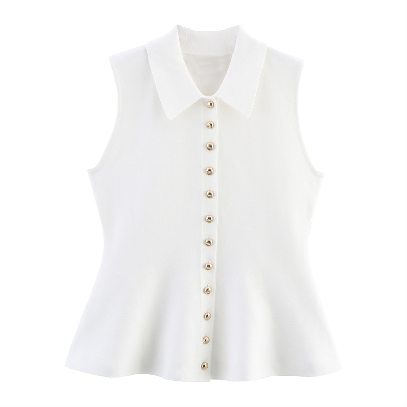 British Sleeveless Plain Regular Fit Sweater