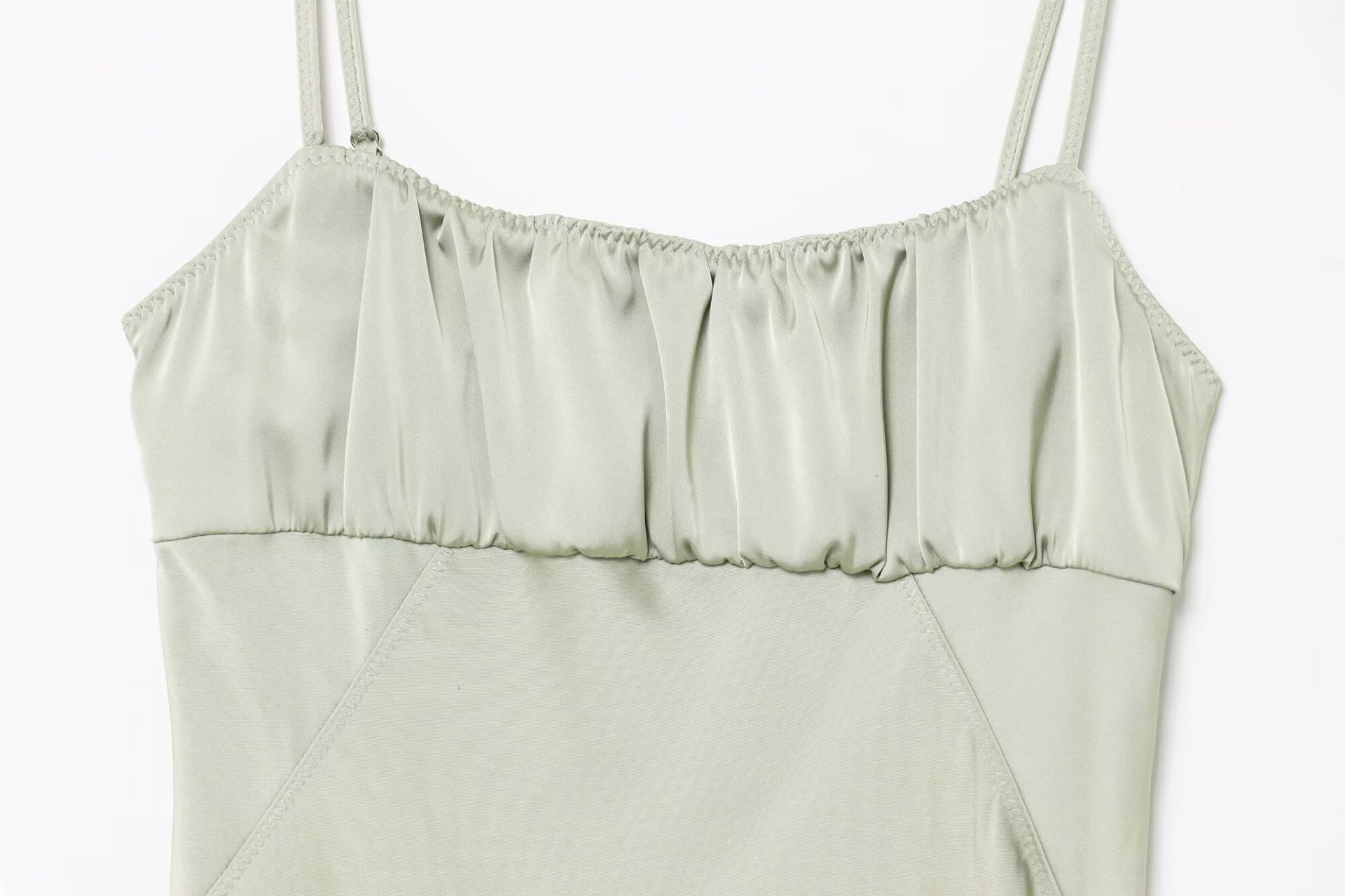 Women's Clothing Chiffon Strap Long Dress Satin Texture Underwear-style Fitted Dress