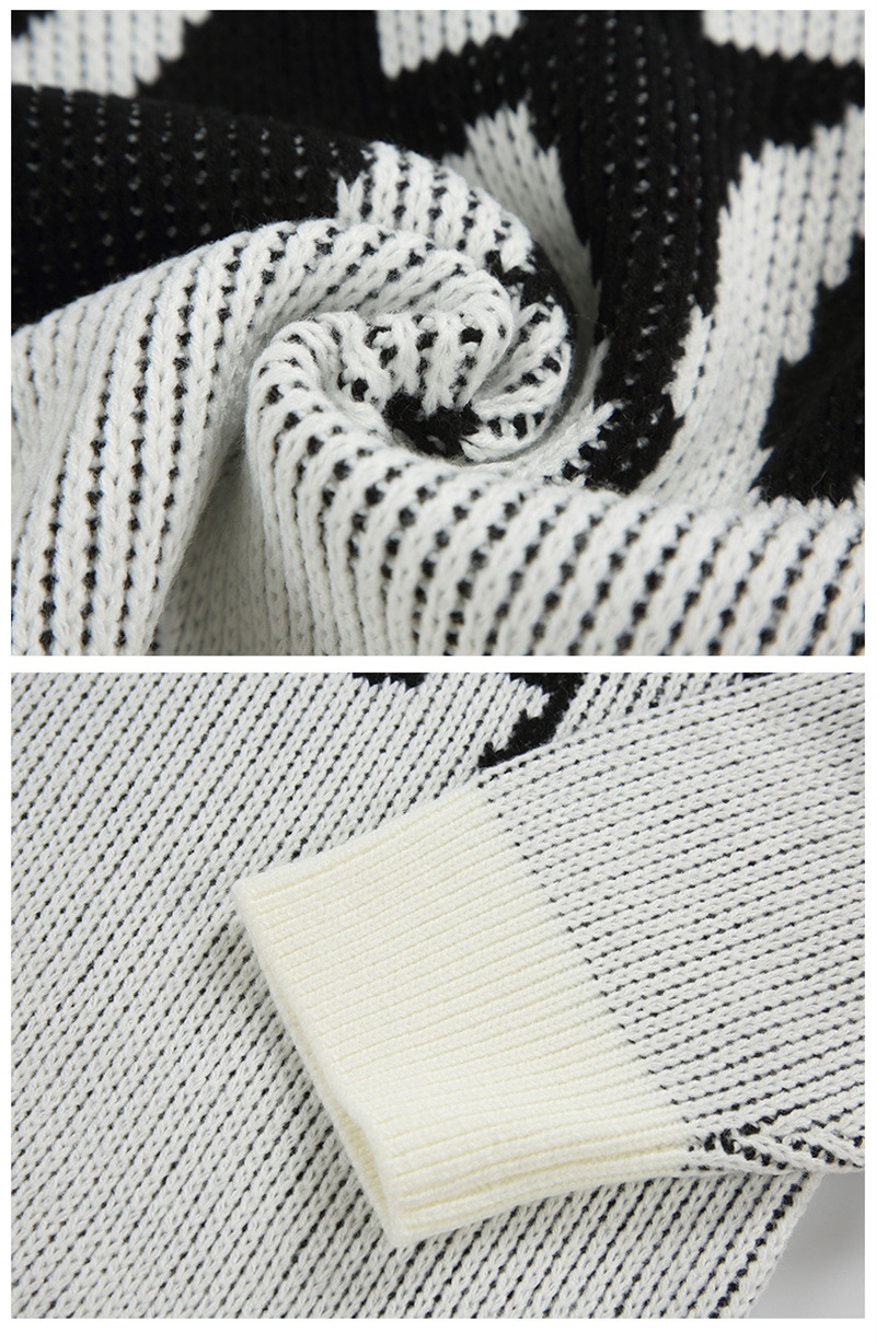 Japanese Fresh Oversized Funnel Neck Zipper Lettering Sweater