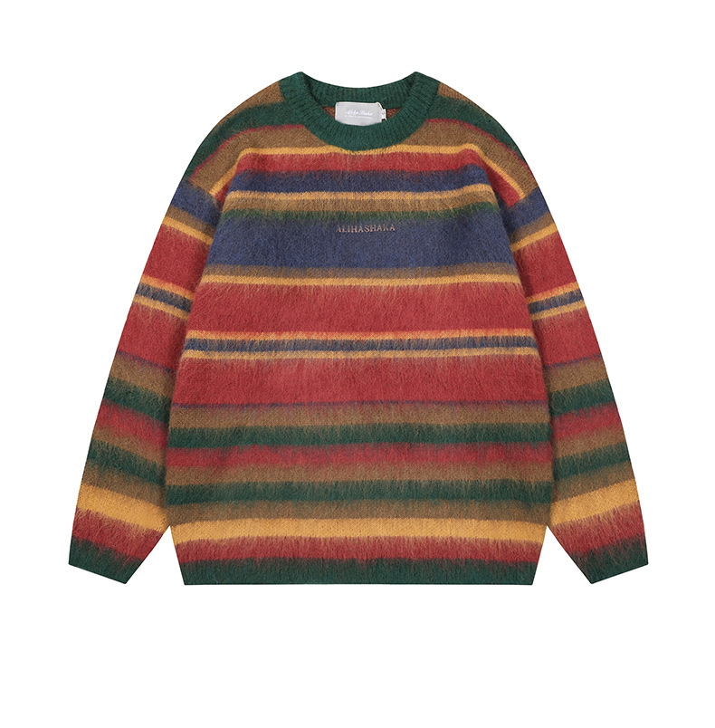 Japanese Workwear Oversized Color Block Sweater
