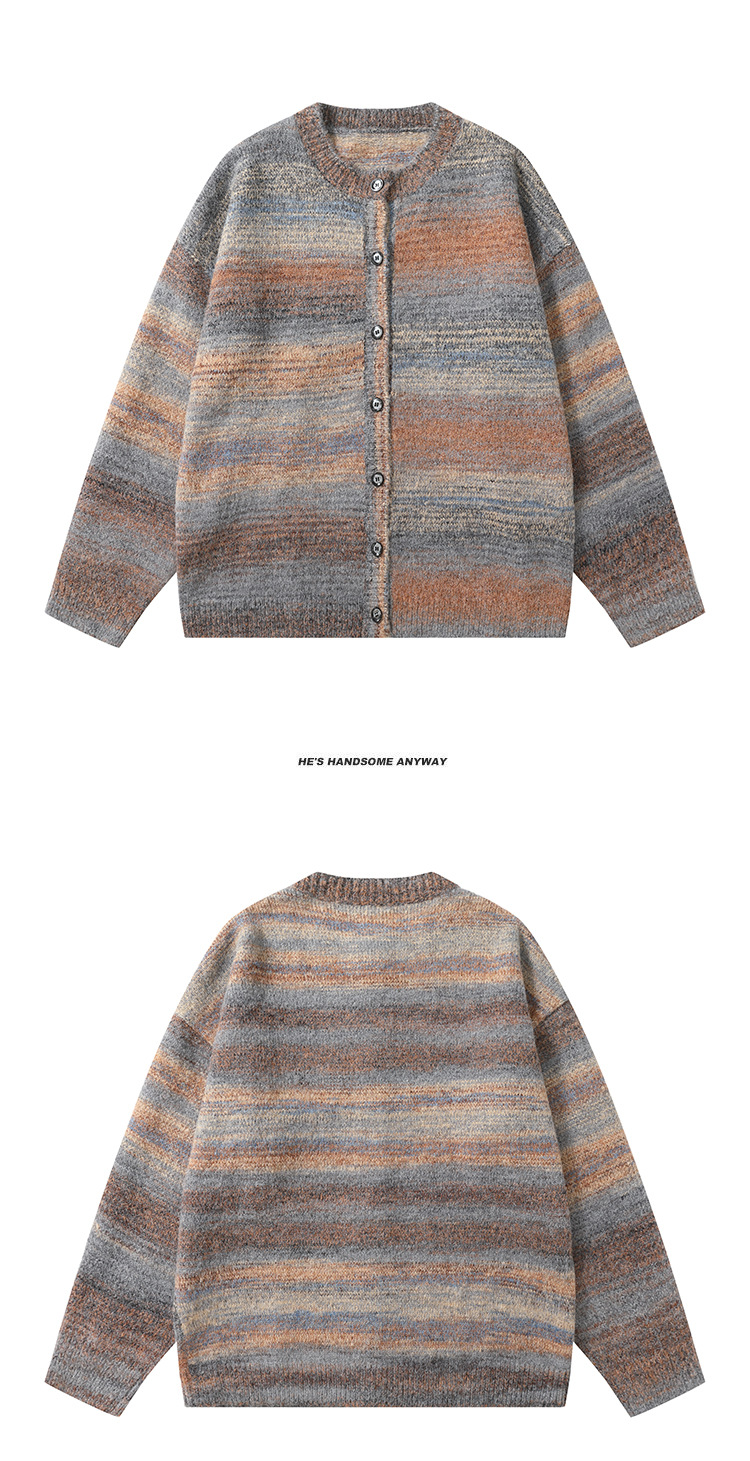 Japanese Workwear Two-Tone Oversized Cardigan