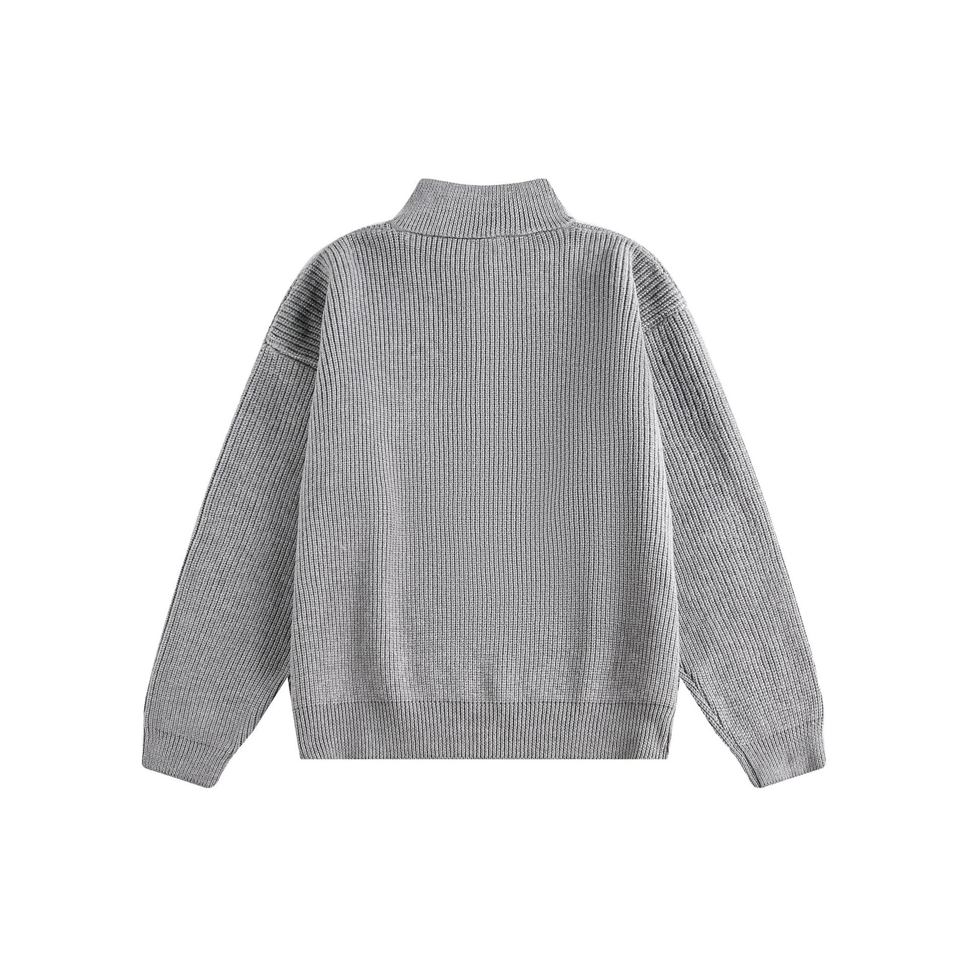 Classic Long Sleeve Mock Turtleneck Zip Sweater