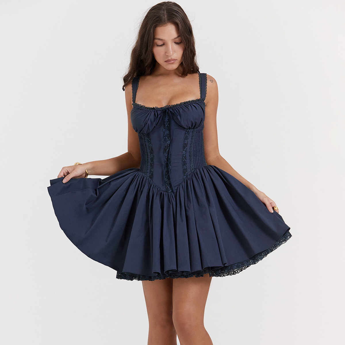 Strapless Dress Women Summer Atmosphere Slimming Red Date Short Dress
