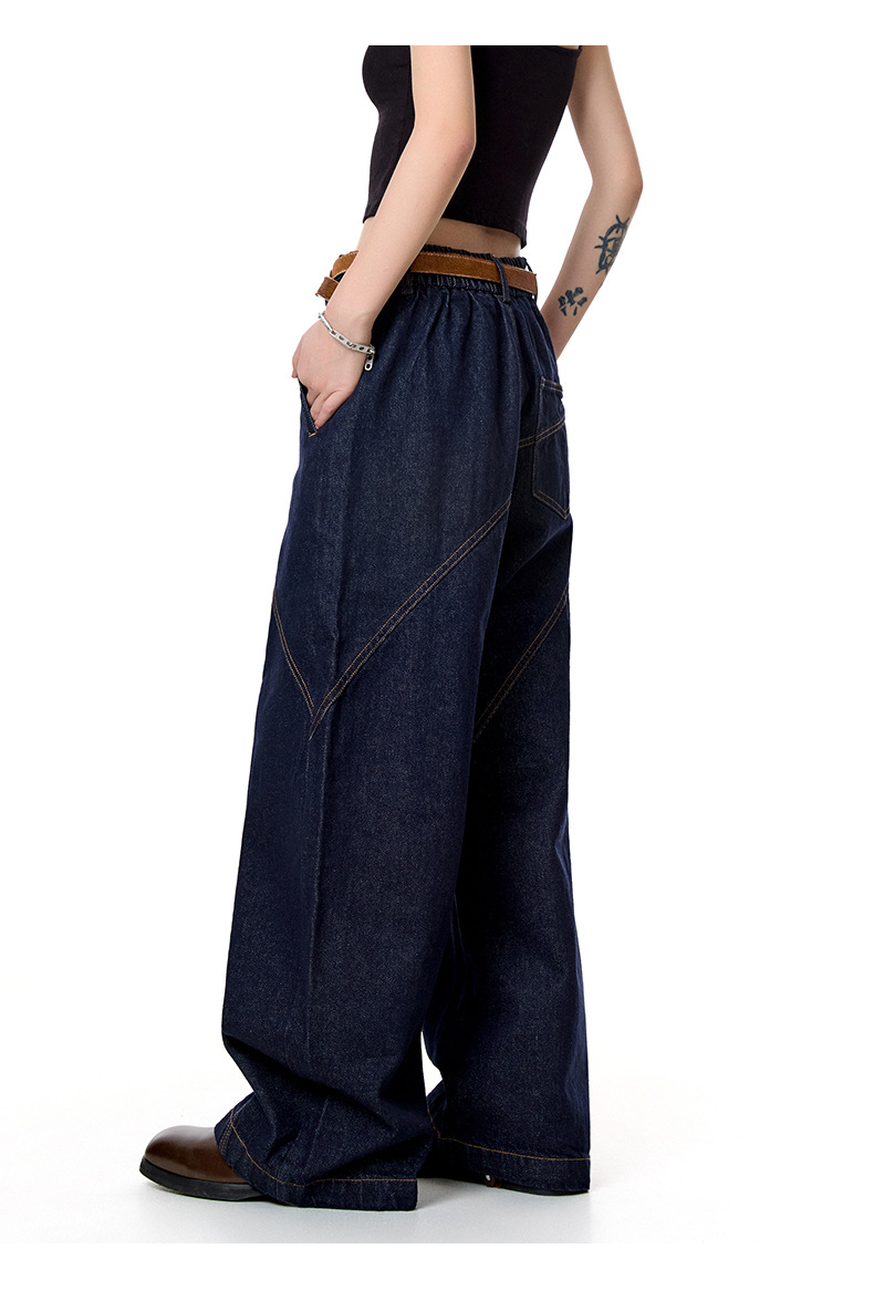 Jeans High-Waisted Commuter Loose Wide-Leg Long Pants Unisex
