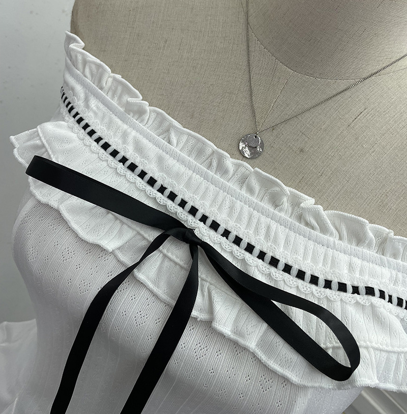 Ruffled Asymmetric Sleeveless Ribbon Knot Top