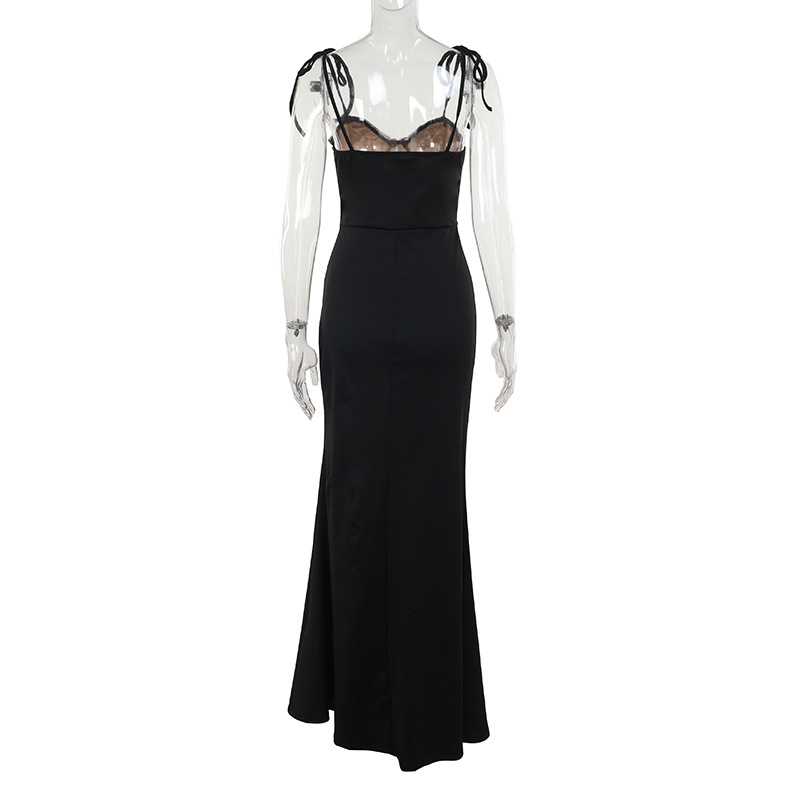 Colorblock V-Neck Sleeveless Split Dress