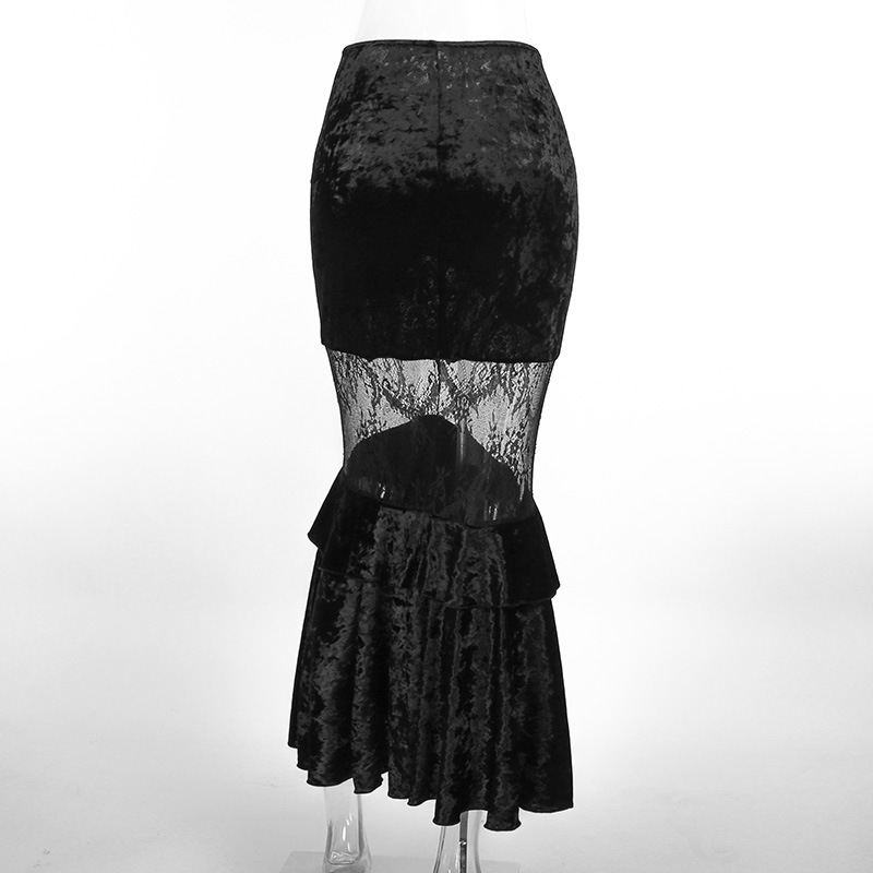Ladies Polyester Pencil Skirt with Contrast Panels