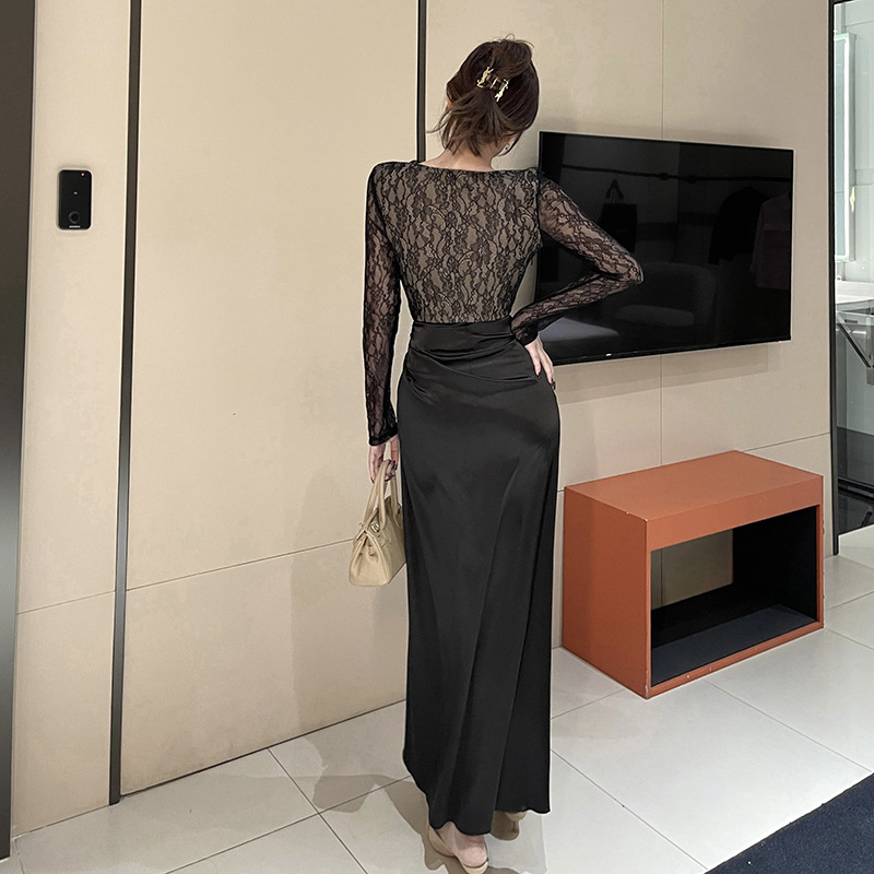 U-Neck Pencil Polyester Dress