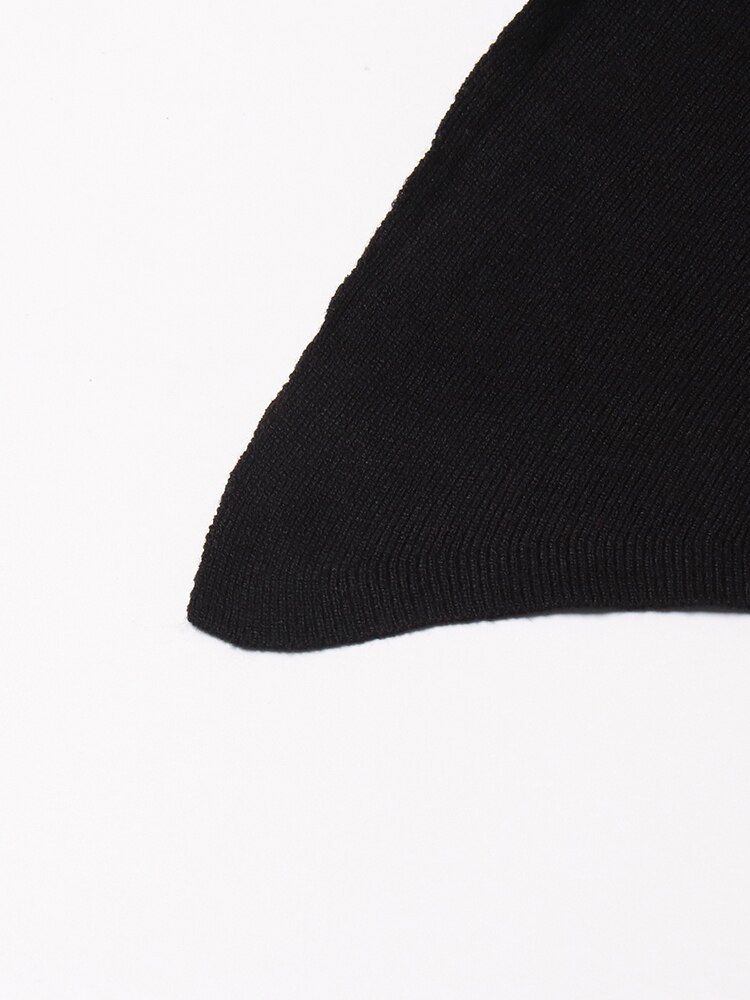 Polyester Ladies Pullover Sweater Stand Neck Cutout