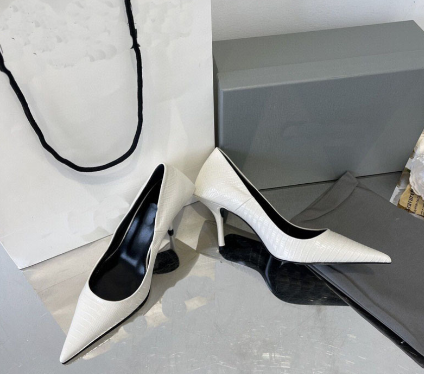 Office Ladies High Heels Genuine Leather High End Brand New Shoes Female Sexy Pointy toe Basic Pumps Shoes Women