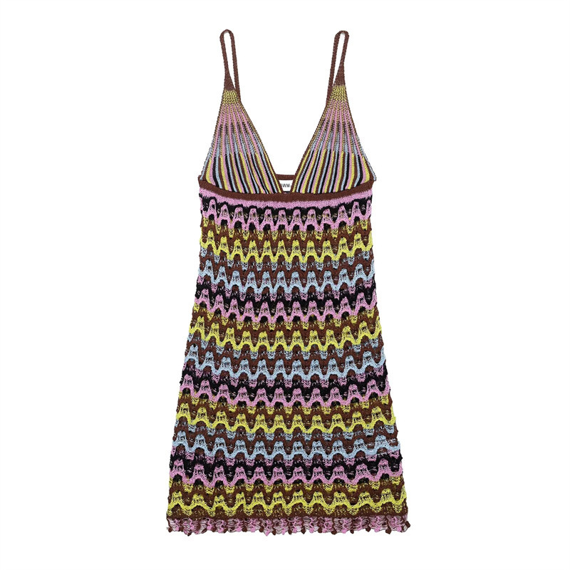 Ladies Strapless V-Neck Polyester Dress