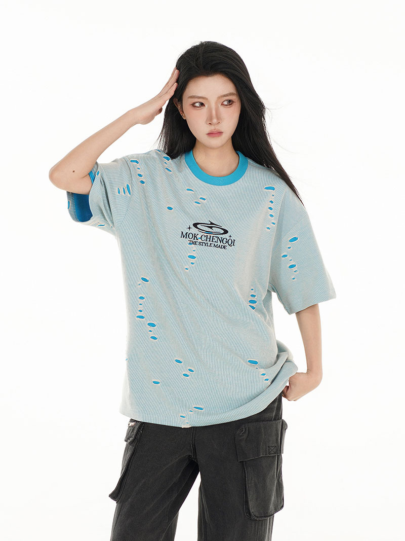 High Street Cotton Monogram Oversized Crewneck Tee