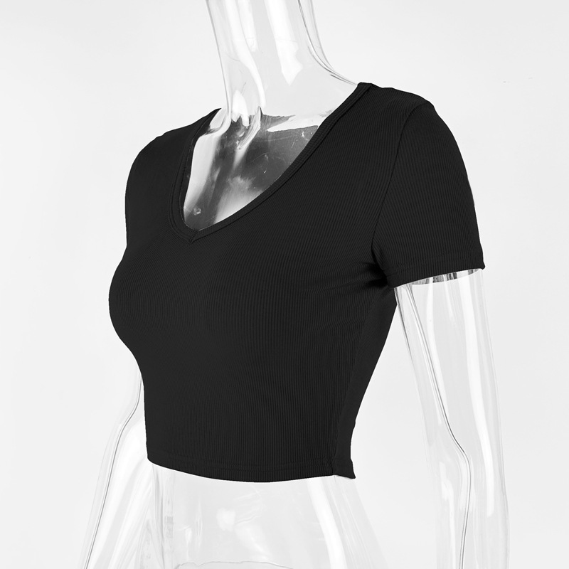 Sexy V-neck short sleeved top