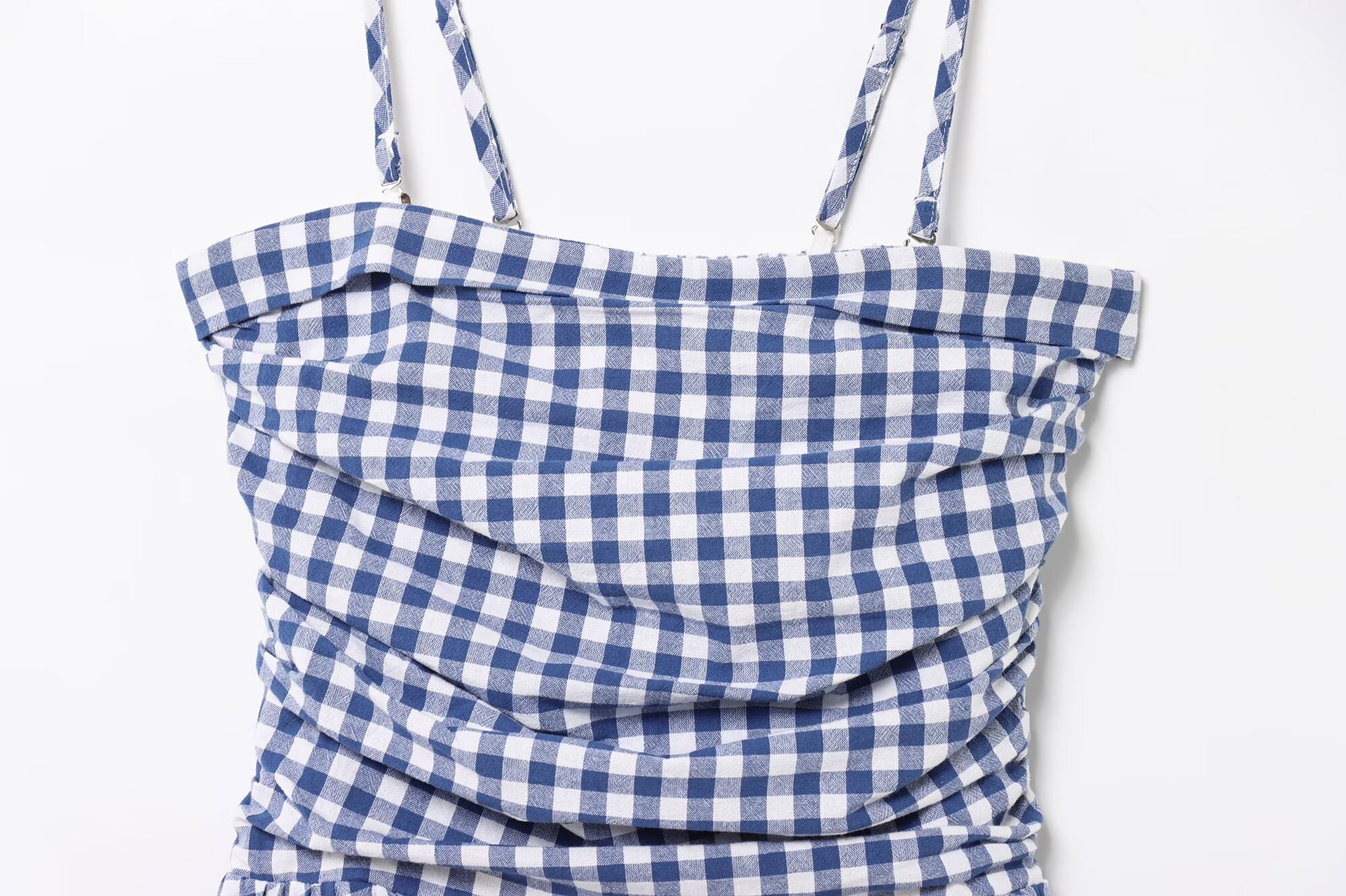 Plaid Two-Way Strapless Dress