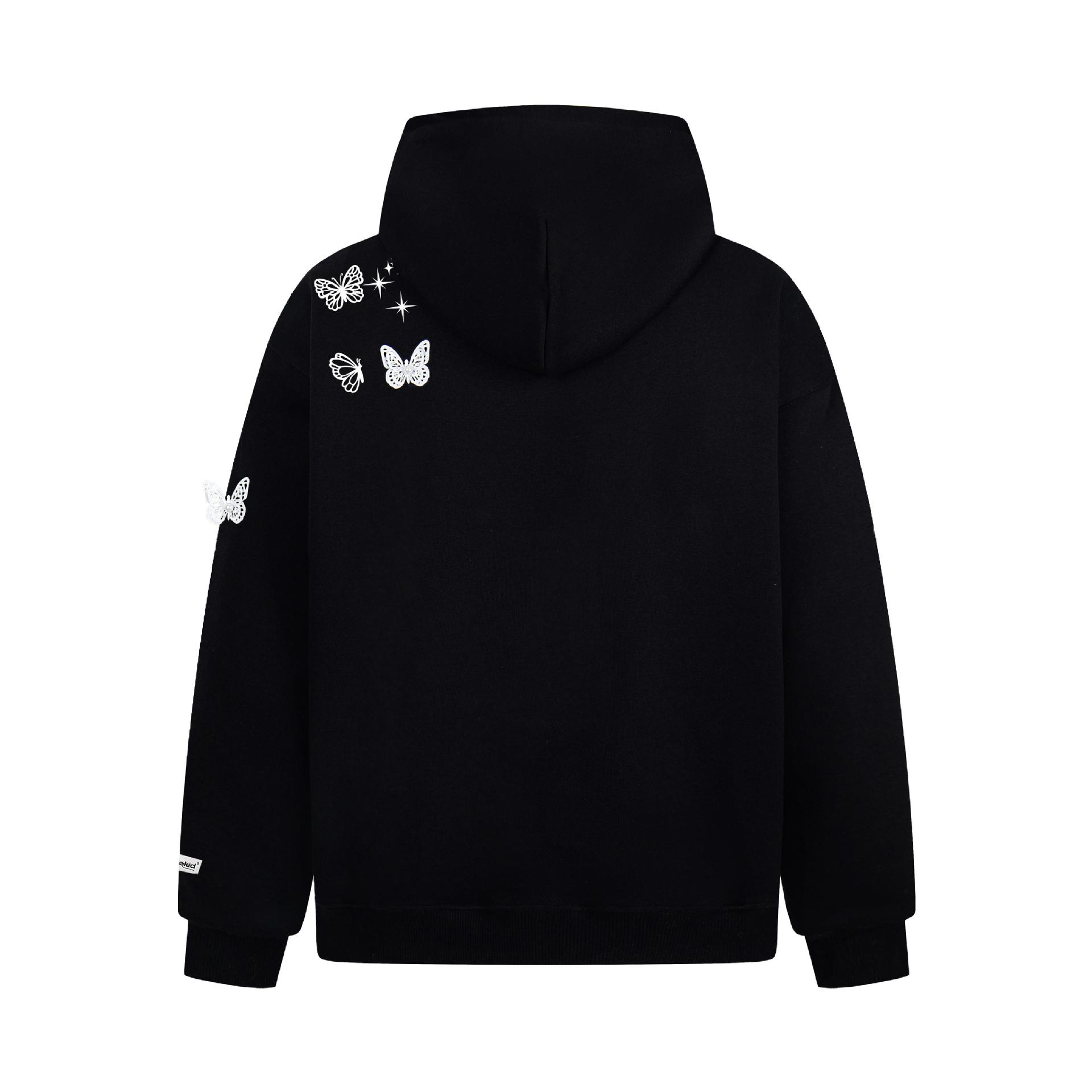 Cotton Swallowtail Embellished Hoodie