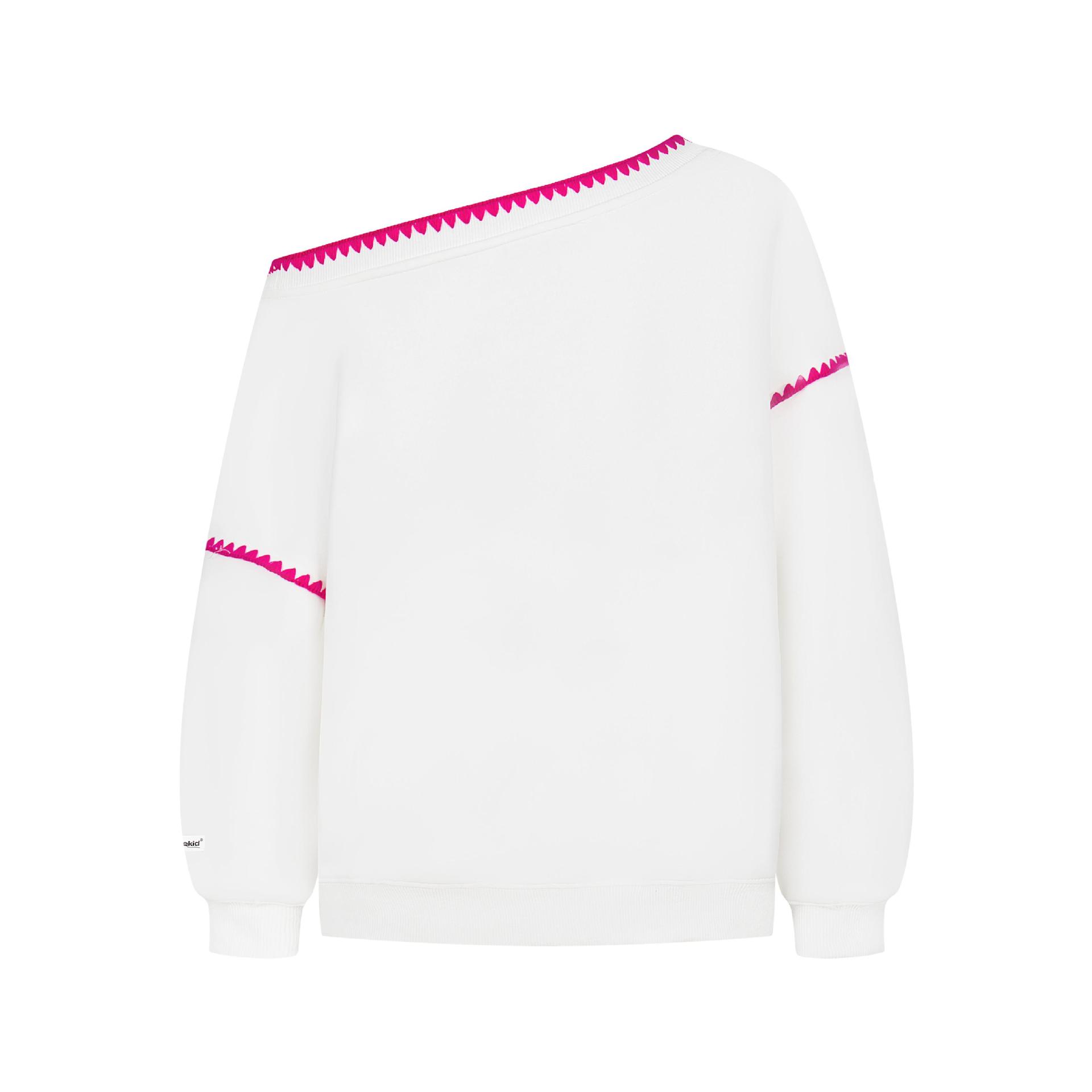 Asymmetric Cut Cotton Puppy Motif Hoodie