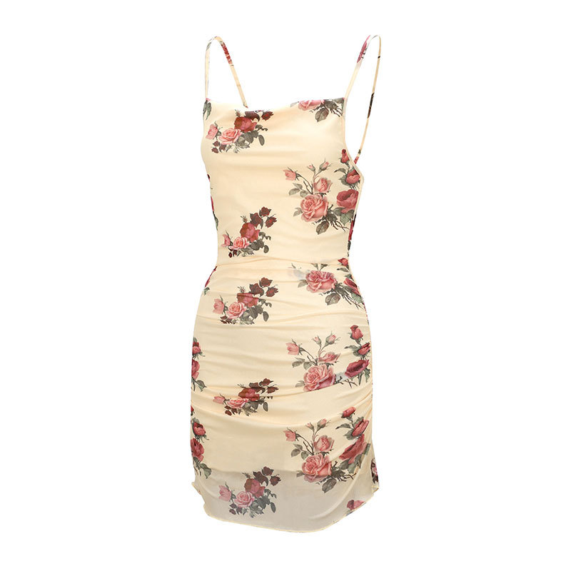 Sheer Floral Tube Dress