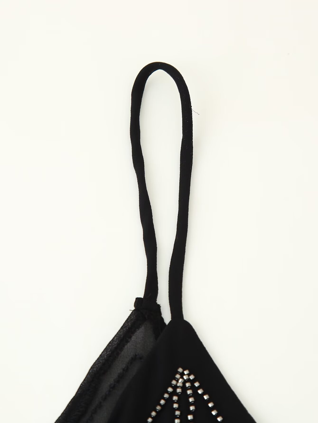 Charcoal Polyester Plunge Front Embellished Vest