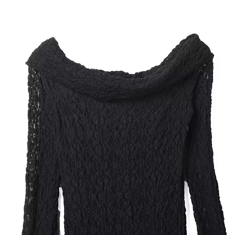 Ladies Single Shoulder Sleeveless Dark Polyester Dress