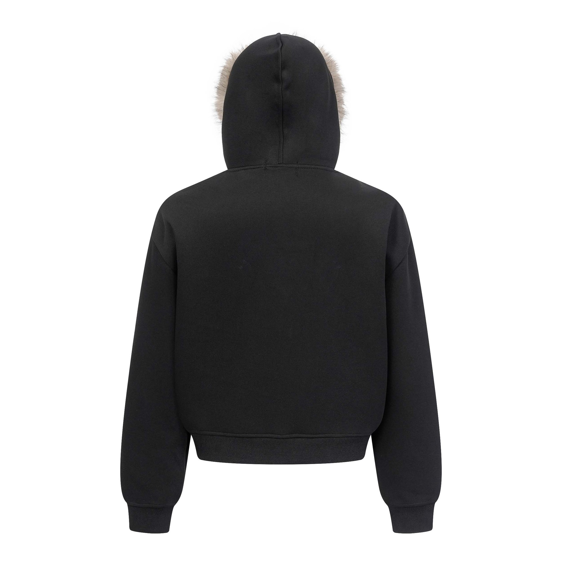 Relaxed Fit Long Sleeve Plain Cotton Hoodie