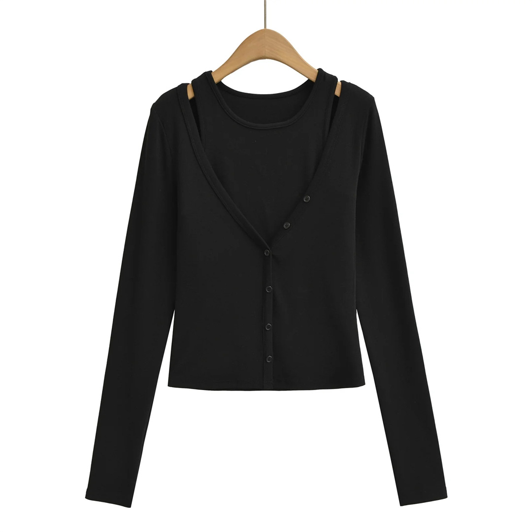 Vintage Cocoa Camisole and Cropped Cardigan Ensemble
