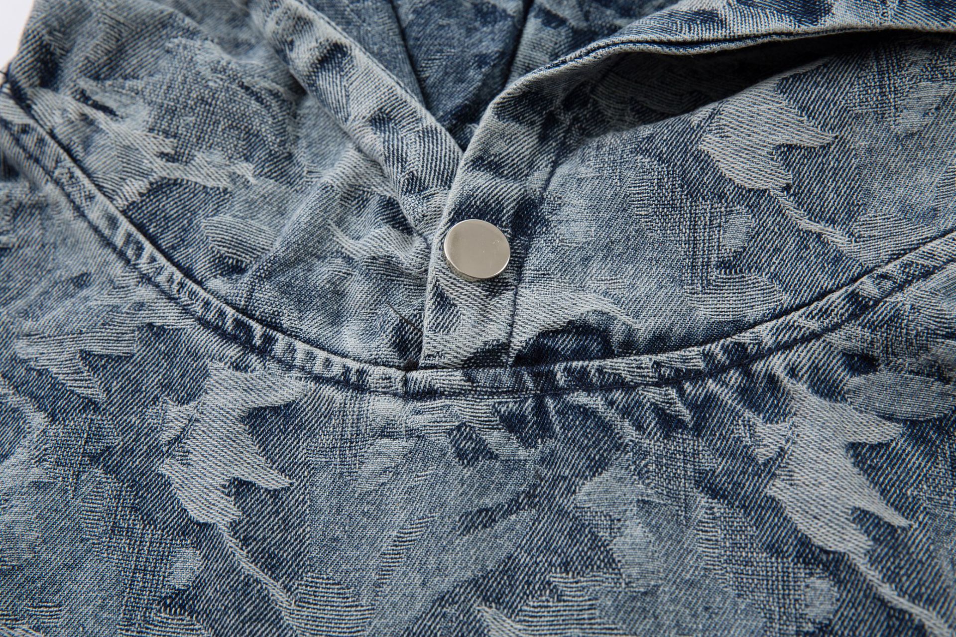 Faded Oversized Heavy Indigo Camo Hoodie