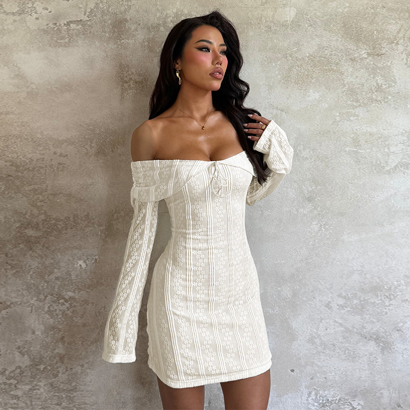 High Waist Pencil Long Sleeve Polyester Short Skirt