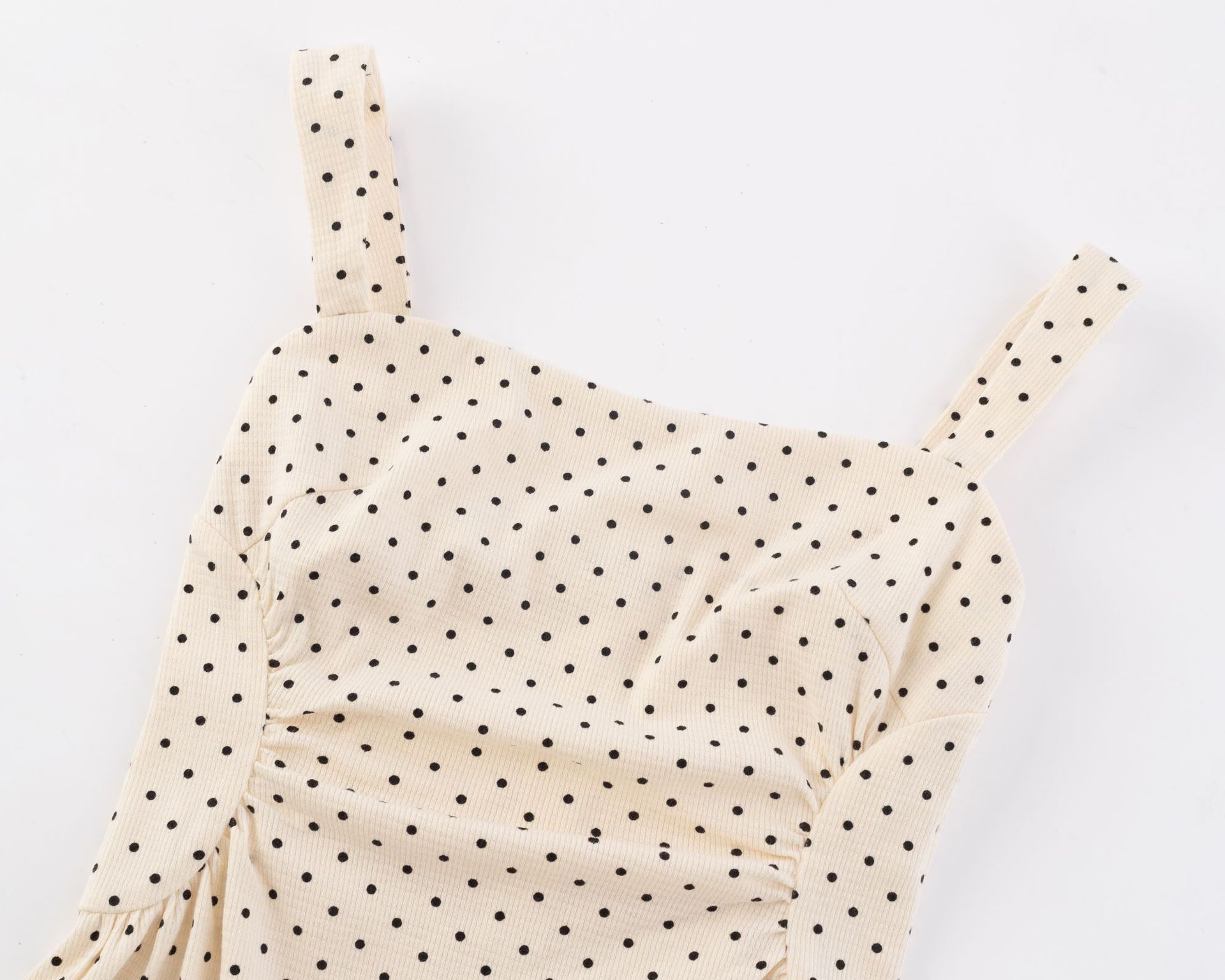 Square Neck Polka Dot Strapless Mini Dress