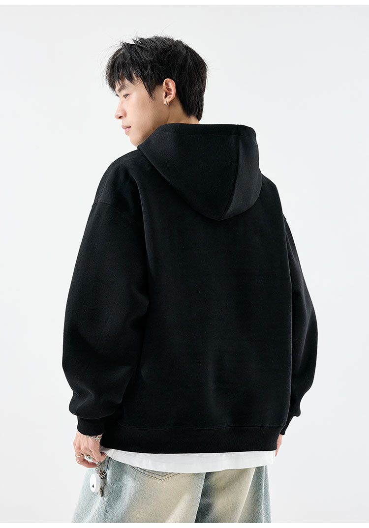 American Oversized Solid Cotton Hoodie Sweatshirt