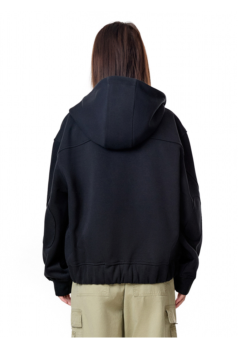 Loose Fit Cotton Blend Long Sleeve Hoodie