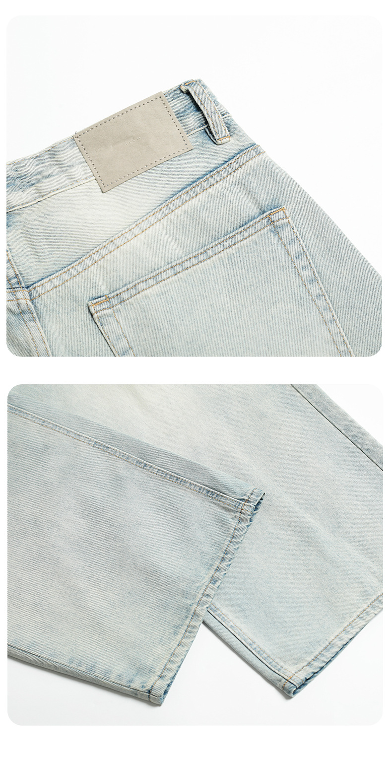 Blue Denim Pants for Men and WomenSlimming Loose Wide Leg Casual Long Pants