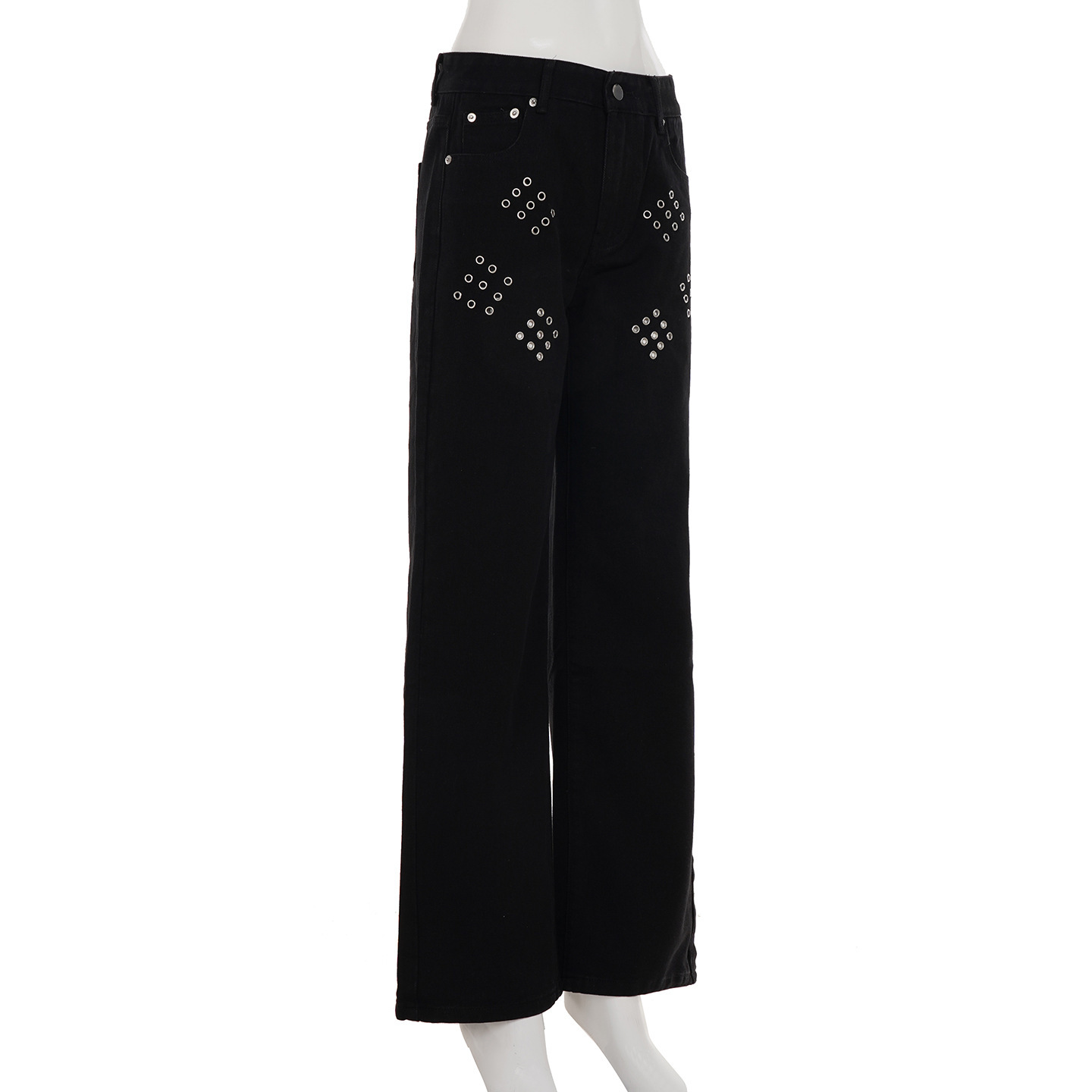Retro vintage loose fit slimming straight leg jeans for women