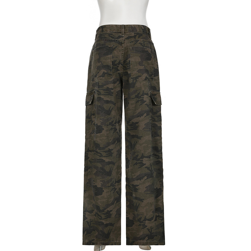 Make old camouflage workwear jeans