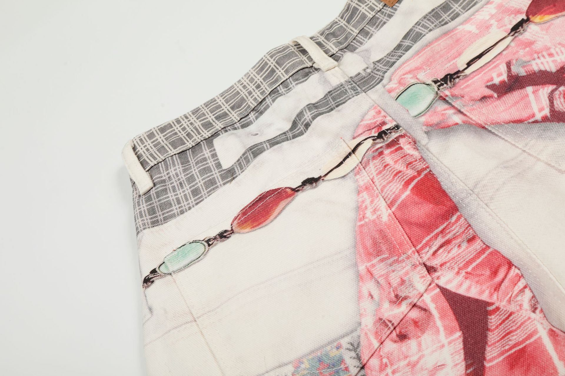 Street Retro High-End Scarf Print Design Unisex Loose Knife-Edge Jeans